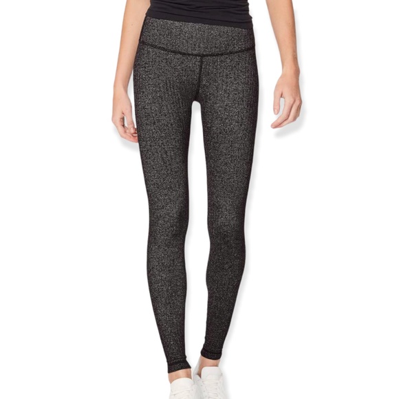 lululemon athletica Pants - Lululemon Herring Bone Black & Grey Wunder Under Low-Rise Tight *28" SZ 6